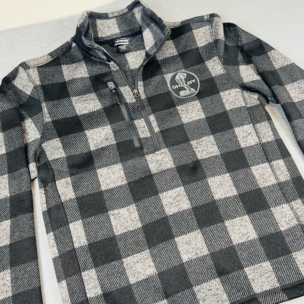 Ford Mustang Black and Gray Checkered Quarter-Zip Pullover